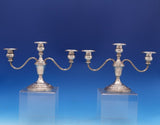 Damask Rose by Oneida Sterling Silver Candelabra Pair 3-Light #38 (#8076)