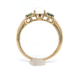 10k Yellow Gold 1.06ct Genuine Natural Moonstone and Green Sapphire Ring #J6462