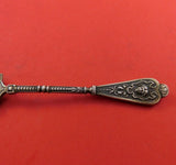 German Sterling Silver Demitasse Spoon GW Scalloped Bowl Fancy 4 1/4" Figural