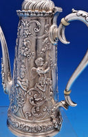 Tiffany & Co. Sterling Silver Demitasse Pot Women Cherubs  Roses Bird (#8411)