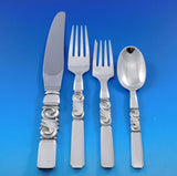 Scroll by Georg Jensen Sterling Silver Dinner Size Place Setting(s) 4-Pc Danish