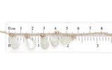 14k Gold Necklace with Five Genuine Natural Moonstone Briolette Drops (#J7600)