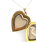 10k Yellow Gold Locket with Rose Gold Flowers and Bow w/ 14k Gold Chain (#J6673)