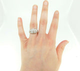 18k White Gold Genuine Natural Diamond Flower Ring 3/4ct (#J1778)