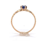 Victorian 10k Yellow Gold Ring with Two Genuine Natural Sapphires (#J6393)