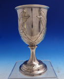 Coin Silver Goblet w/ Two Gentlemen and Barrel of Tobacco 6 1/4" x 3 3/8" #8700