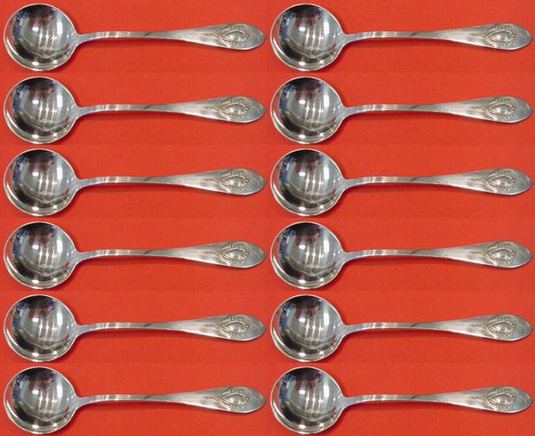 Mount Vernon by Lunt Sterling Silver Bouillon Soup Spoon Narrow Set 12 pc 5 1/8"