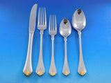 Cara by Yamazaki Stainless Steel Gold Accent Flatware Service Set 61 pieces
