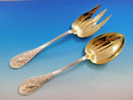Japanese by Tiffany and Co. Sterling Silver Salad Serving Set GW Fluted 9 1/2"