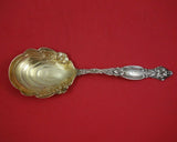 Frontenac by International Sterling Silver Berry Spoon Gold Washed 9" Antique