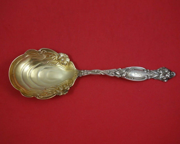 Frontenac by International Sterling Silver Berry Spoon Gold Washed 9" Antique