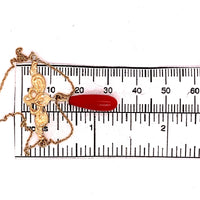 14k Yellow Gold Nouveau Iris Genuine Natural Coral Festoon Necklace (#J4850)