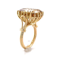 18k Yellow Gold Ring with Large 9.53ct Genuine Natural Smoky Quartz (#J6464)