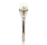 10k White Gold Ring with Small Cultured Pearl Size 6.25 Jewelry (#J6617)