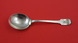 Norman Hammered by Shreve Sterling Silver Gumbo Spoon w/ applied mono "B" 6 3/4"
