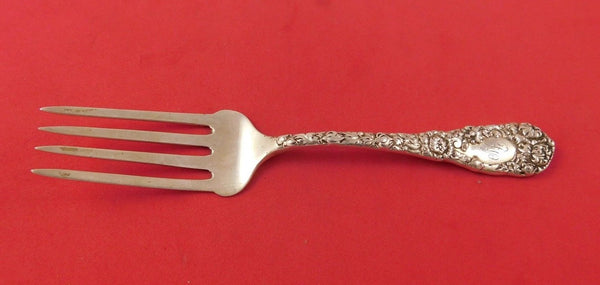 Chrysanthemum by Durgin Sterling Silver Cold Meat Fork Unusual Long Tines 7 3/4"