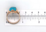 14k Yellow Gold 5.51 Carat Sleeping Beauty Genuine Natural Turquoise Ring #J7491