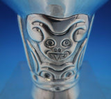 Sterling Silver Vase Handwrought with Faces 4 1/8" x 4 1/8" 4.6 ozt. (#6532)