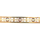 14k Antique Montana Sapphire and Pearl Bar Pin (#J5383)