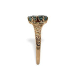 Victorian 10k Rosey Yellow Gold .43ct Genuine Natural Aquamarine Ring (#J7483)