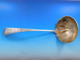 Bright-Cut by Faber and Son Sterling Silver Soup Ladle Gold Washed 12 1/2"