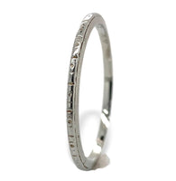 18k White Gold Wedding Band Ring Dated 1929 Size 9.25 Jewelry (#J7280)