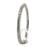 18k White Gold Wedding Band Ring Dated 1929 Size 9.25 Jewelry (#J7280)