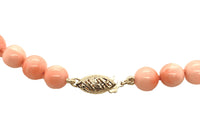 7mm-10mm Genuine Natural Coral Bead Bracelet w/14k Gold Fits 6 3/4" Wrist #J7332