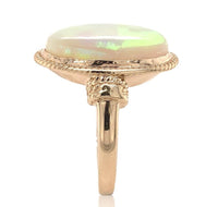 14k Yellow Gold Large 7 Carat Genuine Natural Australian Opal Ring (#J6785)