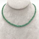 40 Carat TW Genuine Natural Emerald Faceted Bead Necklace w/14k Clasp 16" #J7236