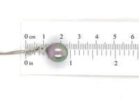 14k White Gold 12.5mm Black Tahitian Pearl Pendant Peacock Color (#J7029)