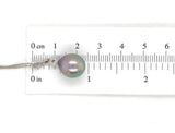 14k White Gold 12.5mm Black Tahitian Pearl Pendant Peacock Color (#J7029)