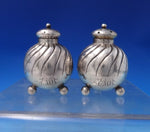 Dominick and Haff Sterling Silver Salt Pepper Shaker Set 2pc Swirls #504 (#7143)