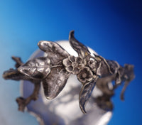 Silverplate Grape Stand Engraved Bees Butterflies Flowers 3-D Bird #9558 (#7271)