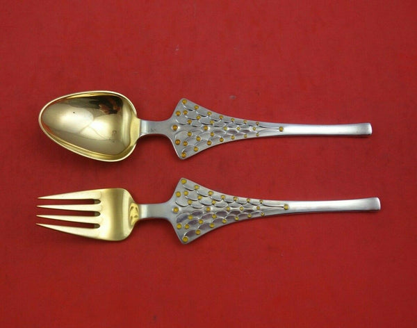 Christmas by A. Michelsen Sterling Silver Fork and Spoon Set 2pc 1965 Tree