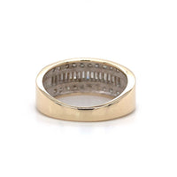 10k Yellow Gold Three Row Genuine Natural Diamond Band 1/2ct Total Weight #J5590
