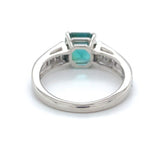 Platinum 2.30 Carat Green Genuine Natural Tourmaline and Diamond Ring (#J6510)
