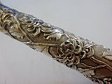 Chinese Sterling Silver Punch Ladle Hand Made Chrysanthemums 17 1/2" Hung Chong
