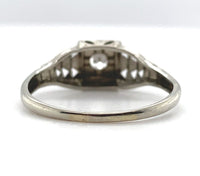 18k White Gold Filigree Genuine Natural Diamond Ring w/Pcd Chevron Design #J5946
