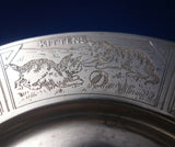 Acid Etched Sterling Silver Child's Plate w/ Woodland Animal Motif #4549 (#5563)