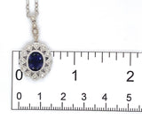 14k White Gold Genuine Natural Diamond Deco Style Pendant with Chain (#J7301)
