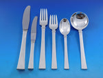 Bell by Hans Hansen Danish Sterling Silver Flatware Set 6 Service 38 Pcs Modern