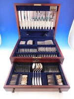 Old English by Carrs Sterling Silver Flatware Set Dinner Service 124 pcs England