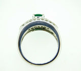 14k White Gold .81ct Genuine Natural Emerald Ring with Diamonds (#J667)