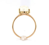 14k Yellow Gold 3.62 Carat Oval Cat's Eye Genuine Natural Moonstone Ring #J6463