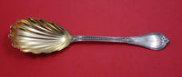 Beaded by Gorham Sterling Silver Berry Spoon GW Shell with "Annie" Mono 8 1/2"