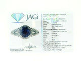 14k Gold 2 Carat Blue Genuine Natural Sapphire and Diamond Halo Ring (#J3800)