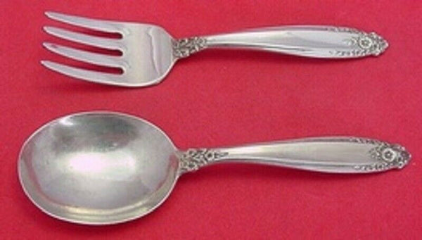 Prelude by International Sterling Silver Baby Set 2pc Original 4 3/4" Vintage