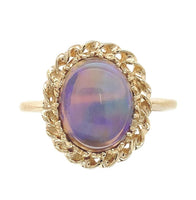 10k Yellow Gold 1.53 Carat Oval Genuine Natural Opal Ring Size 6 (#J6946)