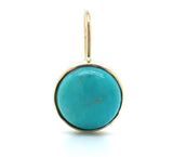 14k Gold 5.71ct TW Genuine Natural Kingman Turquoise Drop Earrings (#J6113)